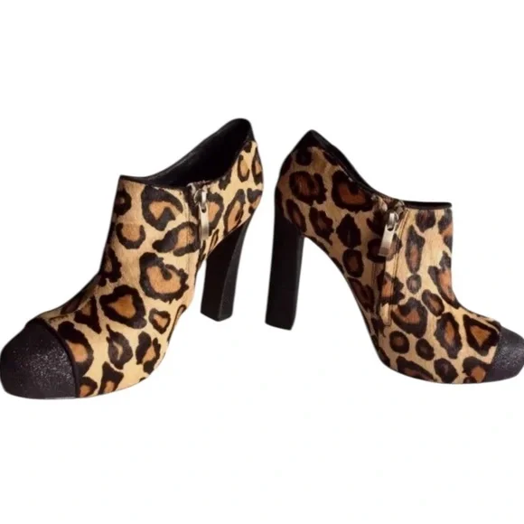 Sam Edelman size 10 Felix leopard calf hair platform bootie NWOT